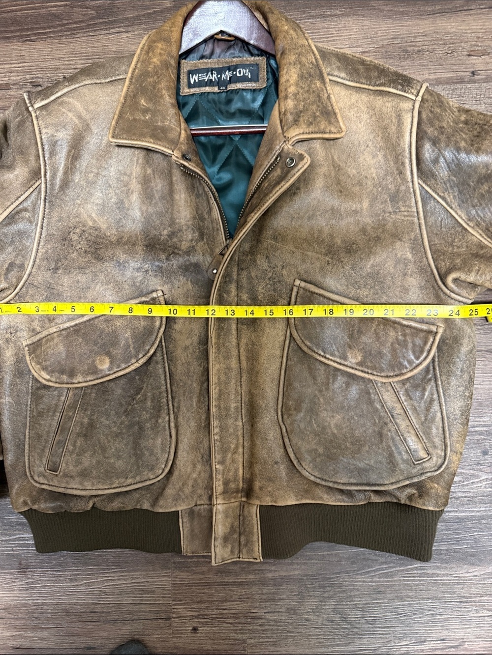 Wear Me Out Vintage Leather Aviator Bomber Jacket 46 - Picture 5 of 7